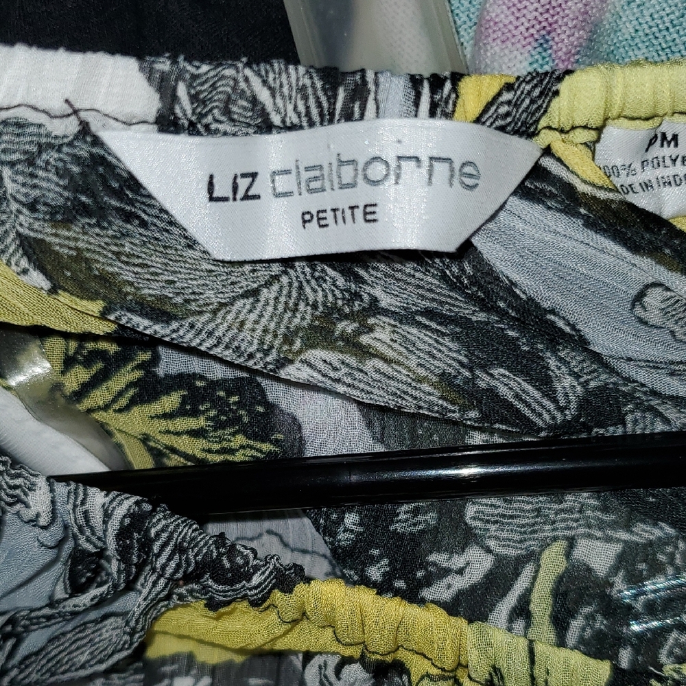 Liz Claiborne Petite Black and Yellow Skirt
